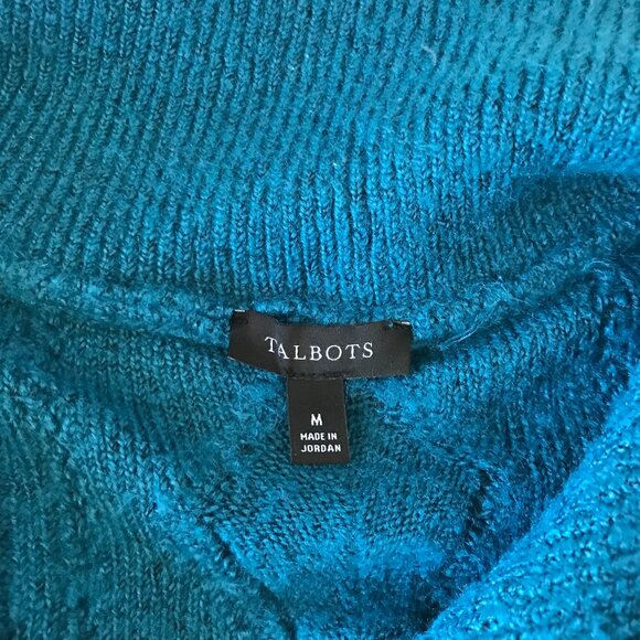 TALBOTS CABLE KNIT ZIP SWEATER WOMENS SIZE M - Picture 4 of 7